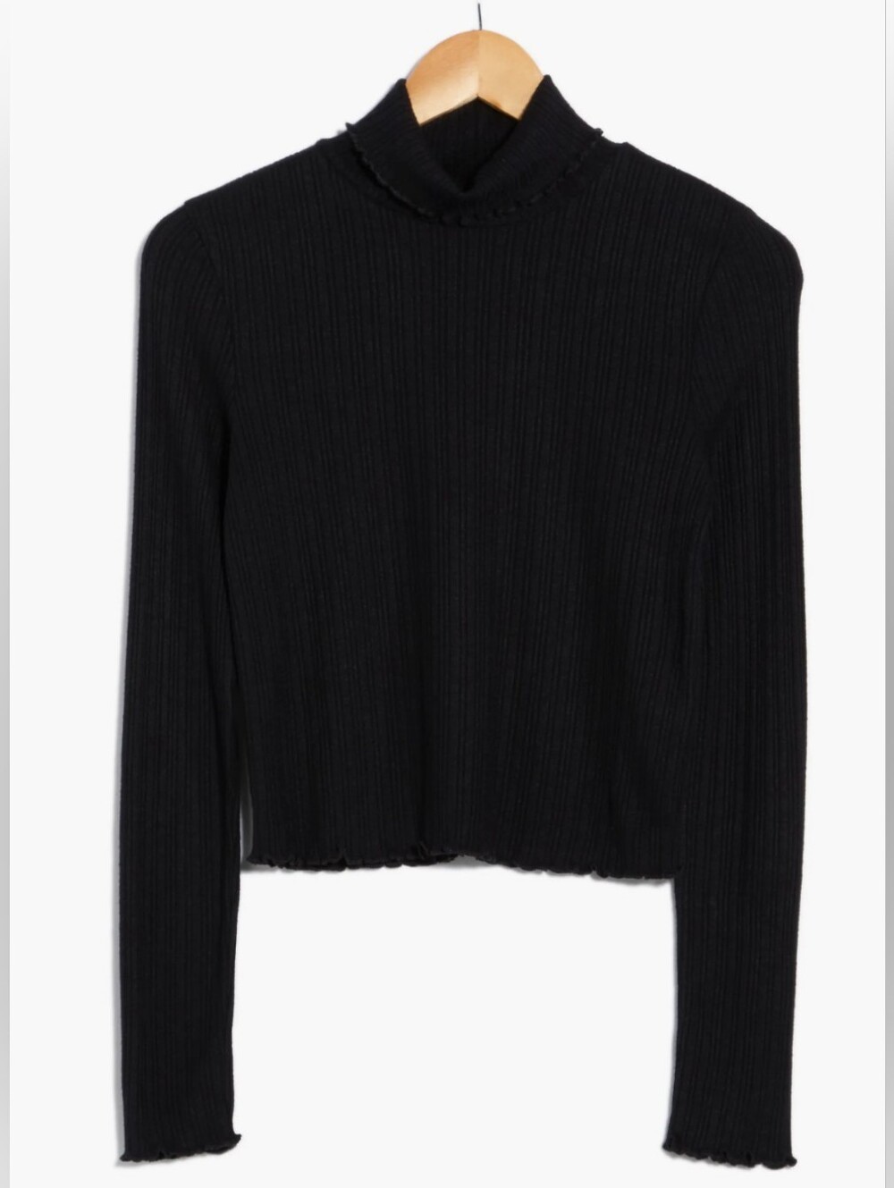 Madewell lightweight ribbed Long-Sleeve turtleneck crop top